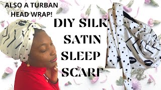 HOW TO MAKE SATIN TURBAN SLEEP CAP  SATIN BONNET WITH TIES [upl. by Sanburn]