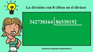 Hacer divisiones con 8 cifras en el divisor [upl. by Koller413]