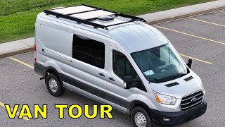 Ford Transit cargo van DIY Campervan Full Tour 2024  Inside outside amp all systems [upl. by Nahgen838]