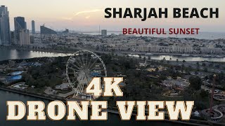 Sharjah beach UAEsharjah sunset  sunset beach 4k arial view beach [upl. by Nylyak455]