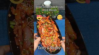 Street Style Chilli Potato Quick Recipe 😋viralvideo viralshorts ytshorts shorts [upl. by Ecyal]