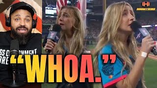 Ingrid Andress sings the worst national anthem ever at the Home Run Derby 2024 [upl. by Bocoj]