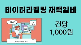 건당 1000원 I 데이터라벨링 재택알바 I 한달간 진행 [upl. by Atsev]