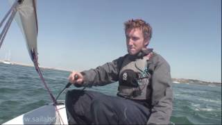 How to Sail  How to tack turn around a one person sailboat [upl. by Huff]