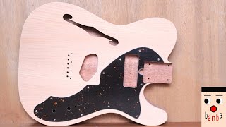 Telecaster Thinlineのボディ（ひのきトップ）を作る テレキャスターシンラインneck P90製作（1） [upl. by Ahsinoj]