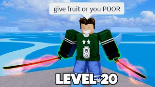 I met the Most Toxic LVL 20 Blox Fruits [upl. by Doownel]