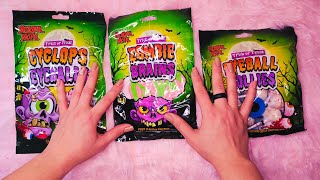 Halloween Candy ASMR Zombie Brains Cyclops Eyeballs amp Eyeball Lollies [upl. by Bettencourt437]