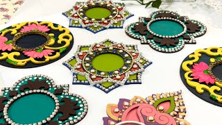 How to make Diya base for Diwali  Diya platter  full live tutorial [upl. by Obelia]