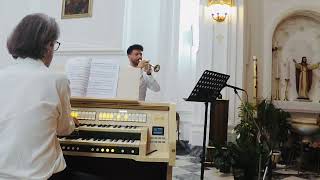 Concerto in Re minore Benedetto Marcello Live concert Piccolo trumpet and organ [upl. by Astri]