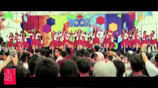 JKT48 1st live TV performance  100 Ampuh Global TV [upl. by Avehstab]