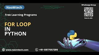 13 Python Tutorial for Beginners  Loops  For Loop  Programs for Interviews [upl. by Netsirk]