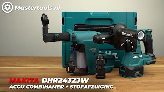 Makita DHR243ZJW Accu Combihamer  Stofafzuiging  Mastertoolsnl [upl. by Alexandro597]