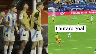 Lionel Messi crazy reaction to Lautaro Martinez extra time goal  Argentina [upl. by Lanam]