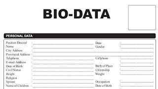 How to create biodata  How to make cv  How to make resume  Bio data kaise banaye job apply [upl. by Raddie]