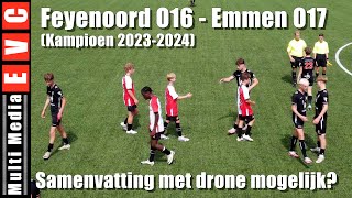 Kampioen Feyenoord O16  Emmen O17  Kun je een samenvatting met een drone maken [upl. by Nirrac]