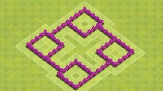 Clash Of Clans  Best Town Hall 4 Clan Wars Base Trophy Base SpeedBuild [upl. by Bedelia]