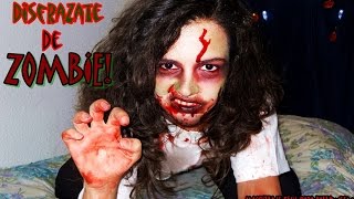 Disfraz de ZOMBIE para HALLOWEEN Maquillaje  Ropa FACIL y RAPIDO  TodoPorUnSueño [upl. by Omle]