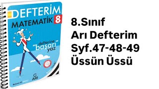 8SINIF ARI DEFTERİM S474849 ÜSSÜN ÜSSÜ [upl. by Hgalehs]