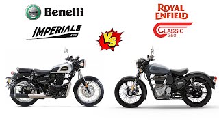 IMPERIALE 400 VS CLASSIC 350 2021  Comparison  Mileage  Top Speed  Price  Bike Informer [upl. by Enair]