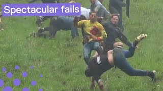 Gloucestershire Cheese Rolling  Worst Falls 2018 [upl. by Rooker]