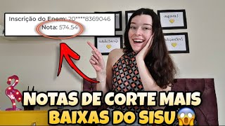 QUAIS SÃO OS CURSOS COM AS NOTAS DE CORTE MAIS BAIXAS DO SISU l Menores notas de corte [upl. by Reynolds]