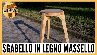 SGABELLO IN LEGNO MASSELLO a tre gambe  Parte 2 di 2  Falegnameria e lavorazione del legno [upl. by Hamer]