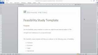 Feasibility Study Template [upl. by Fusco]