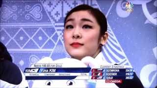 Yuna Kim and Adelina Sotnikova React at Sochi 2014 Figure Skating Finals [upl. by Ahsilav56]