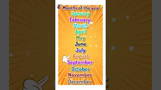 12 months name in english  months of the Year song kindergarten preschool [upl. by Nodyarg284]