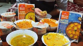 HALDIRAM Ke Sare Item Taste Kiye  Haldiram Paneer Makhani  Haldiram Kadhi Pakora  Chole Chawal [upl. by Nirtiak]