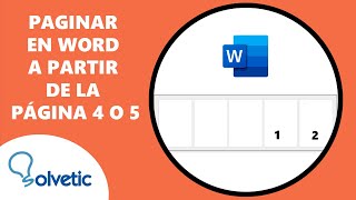 Como ENUMERAR PAGINAS en WORD a PARTIR de la CUARTA HOJA o QUINTA HOJA 📄4️⃣ o 📄5️⃣✅ Paginar en Wor [upl. by Florette]