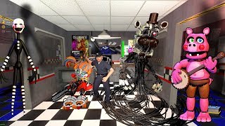 АНИМАТРОНИКИ ПУГАЮТ ОХРАННИКА FNAF 1 ► Garrys Mod [upl. by Silvano579]