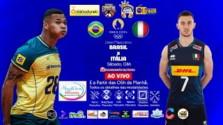 BRASIL x ITÁLIA  OLIMPÍADAS DE PARIS 2024  VÔLEI MASCULINO  Grupo A  AO VIVO Em Áudio [upl. by Niki]