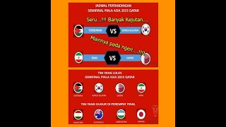 JADWAL SEMIFINAL  HASIL PERTANDINGAN PEREMPAT FINAL PIALA ASIA 2024 AFC 2024 TIMNAS ASIA OBROAD [upl. by Stover]