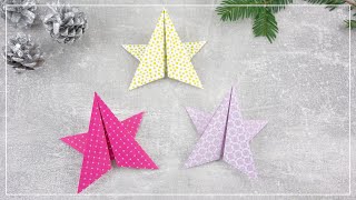 Origami Stern falten  DIY Weihnachtsdeko aus Papier [upl. by Amme]