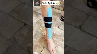 Easy Kinesiology Taping technique for shin splints Leg pain relief 👀🔥sports soccer athlete [upl. by Birecree]