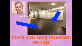 Flooring Click and Lock Install and Tips Project Source Woodfin Oak Laminate Floor Install DIY [upl. by Strong]