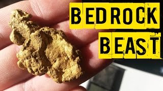 HUGE Gold Nugget Found in Solid Bedrock  Metal Detecting For Gold [upl. by Aihsei424]