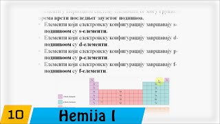 Hemija  Prvi razred  10 Elektronska konfiguracija i periodni sistem elemenata [upl. by Marden499]