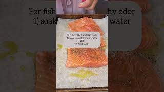 Tips for getting rid of fishy smell Soak in cold lemon water or cold milk See description box [upl. by Ingemar473]