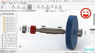 SolidWorks  Assemblaggio Albero Ingranaggi  Assembly Gear Shaft [upl. by Allayne]