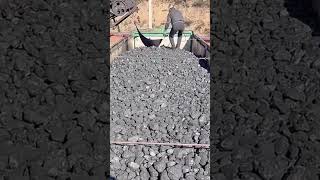 Conveyor belt machine loading charcoal [upl. by Nimesay]