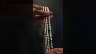 3mm VS 45mm VS 55mm Rope Chains ropechain [upl. by Adamsen]