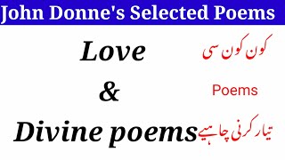 John Donne love and divine poems John Donnes Selected poems [upl. by Lambertson]