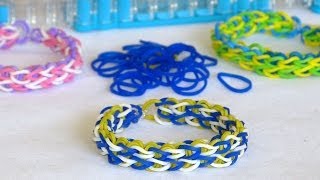 Bracelet double ligne Rainbow loom en 3 couleurs [upl. by Enitsua]