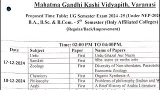 MGKVP 1st3rd5th Semester Time Table Released BABcomBsc [upl. by Bryner]