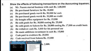 Accounting Equation Question No 3 [upl. by Azerila]