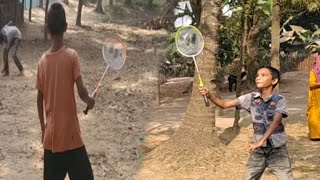 বেড মিল্টন খেলা  badminton khela  রেকেট খেলা  কালা Vs কুত্তা  DSLR NIROB VLOG শীতের বেস্ট খেলা [upl. by Lzeil]