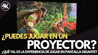 ¿Existe el MODO JUEGO en PROYECTORES 🤔 Como es Jugar en Proyector y pantalla Gigante a 1 mes de us [upl. by Nosnirb]