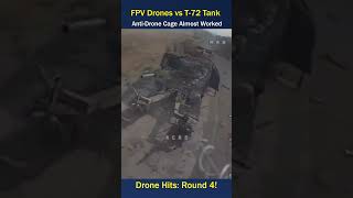 T72 Tank Takes Four Drone Hits Before Going Down [upl. by Dahc]